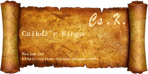 Csikár Kinga névjegykártya